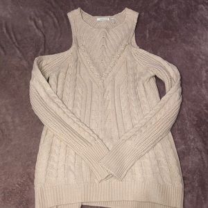 Off the Shoulder Sweater w Pearls